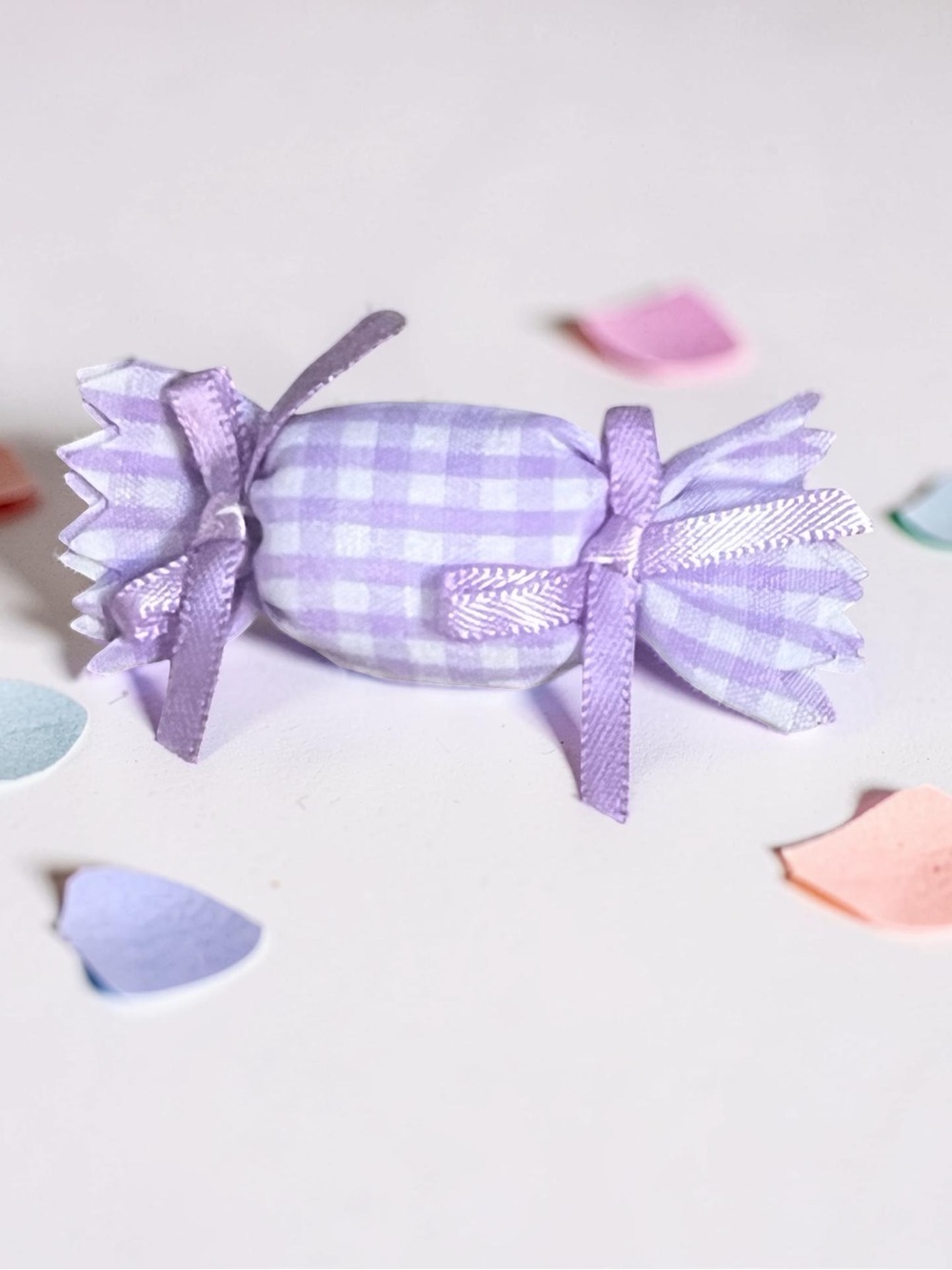 Handmade Pastel Gingham Candy Hair Clip Set – 4 Piece Collection - Picture 4 of 11